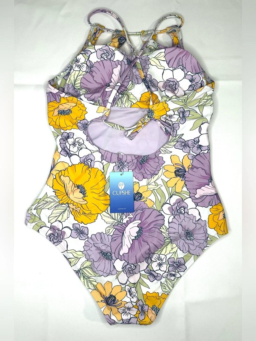 NWT Cupshe Pastel Floral One Piece Swimsuit Women Size Medium